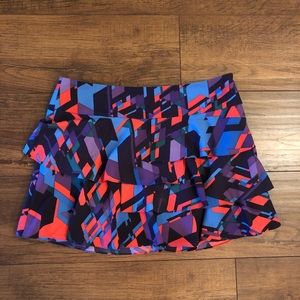 Armani Exchange Skirt Size 10 Geometric Layered Ruffle Mini Lined